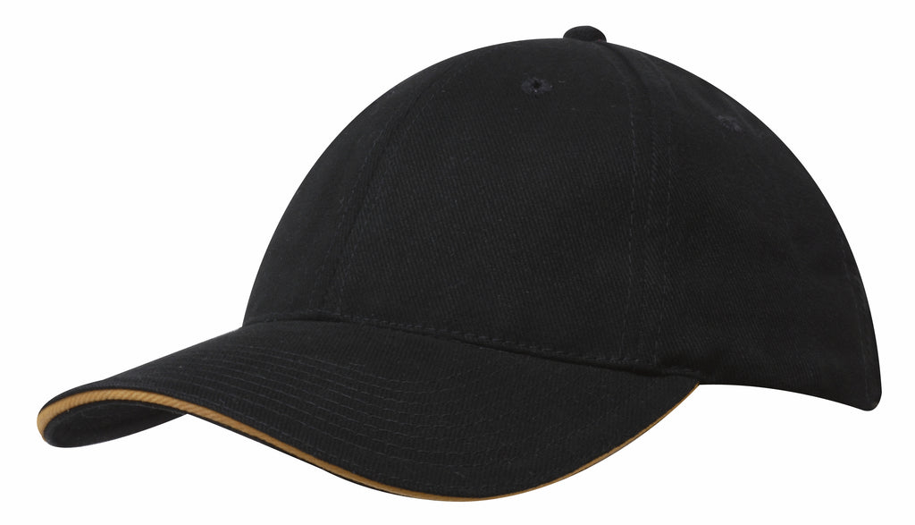 Brushed heavy cotton cap with sandwich trim – Kingfisher Giftwear