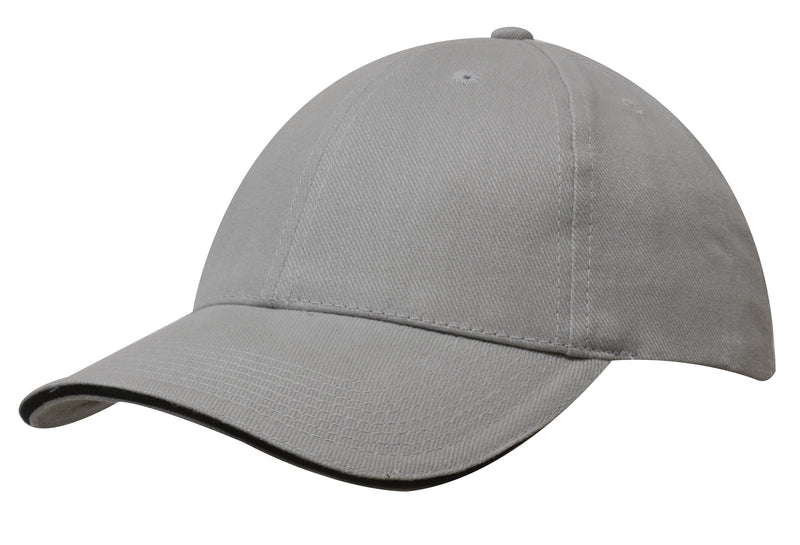 Brushed heavy cotton cap with sandwich trim